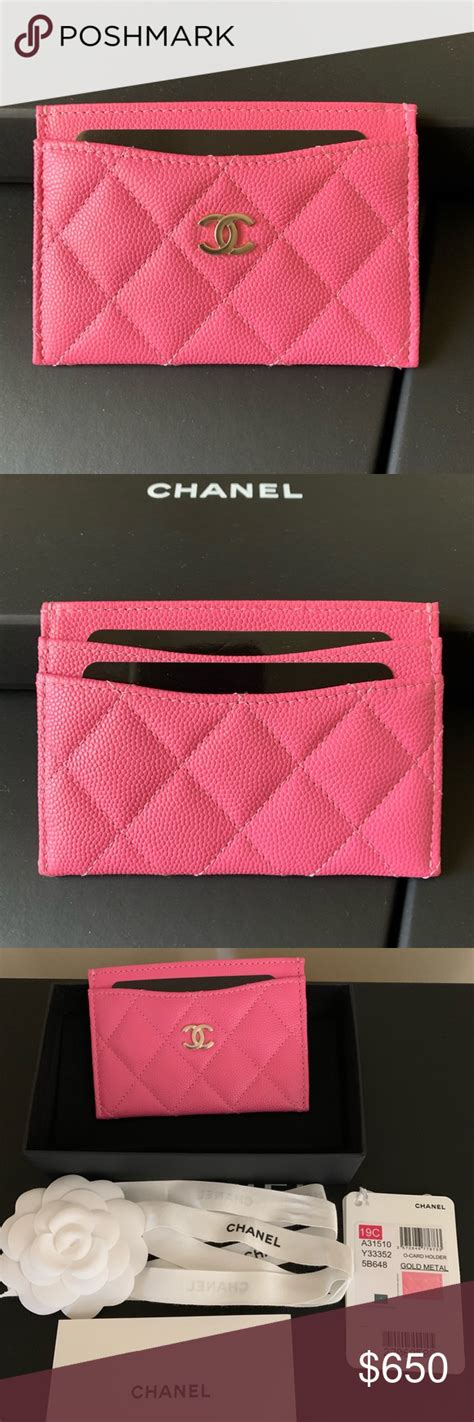 hot pink chanel card holder|vintage chanel card holder.